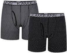 KAM Twin Pack Jersey Printed Boxers Black